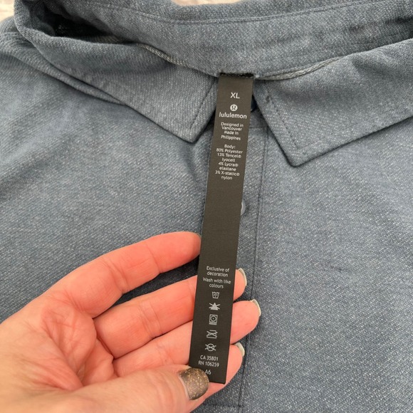 Lululemon Mens XL Blue Polo Shirt Athletic Casual Sport Preppy Golf - Picture 3 of 11